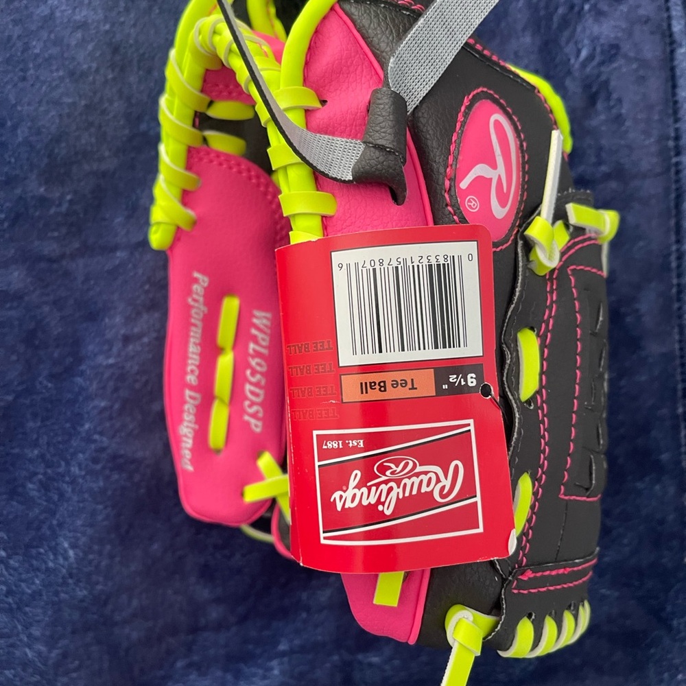 Rawlings Neon Pink and Black Glove with Lime Accents